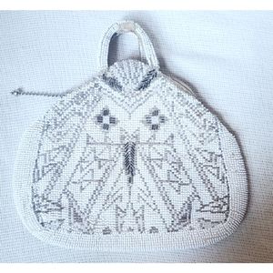 1920s-30s glass beaded finger tip evening bag